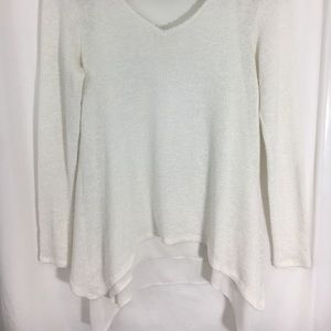 Bar III White Sweater Sheer Underlay XS loose fit